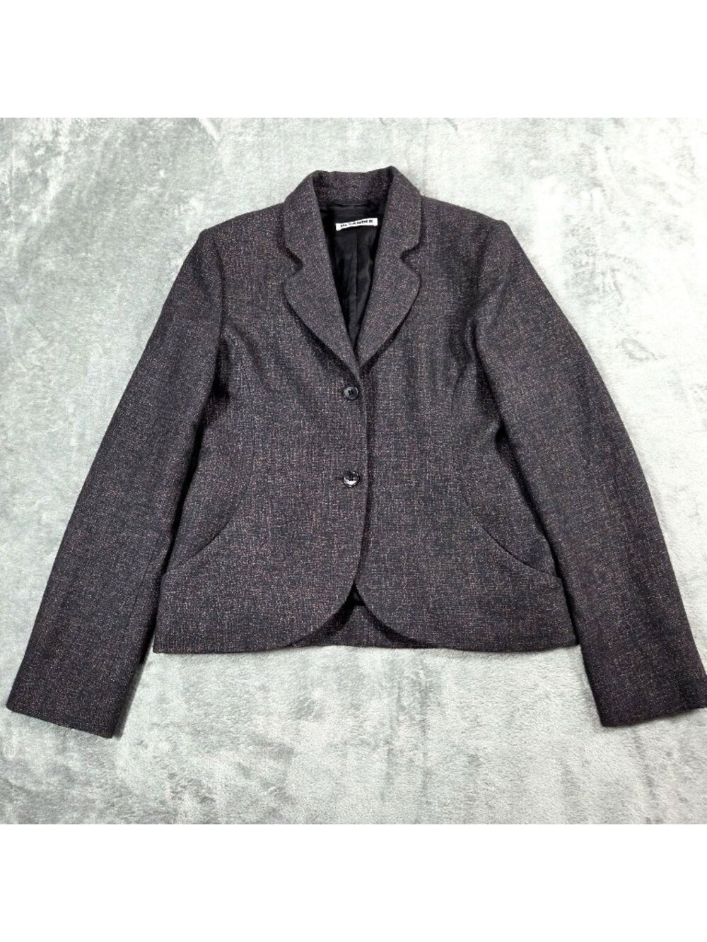 Jil Sander Blazer Womens 38 Blue Gold Metallic Wool Alpaca Italy Raf Simons 09